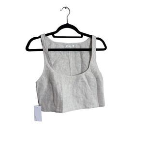 Reformation Adalyn‎ Linen Crop Top Sz 4 NWT